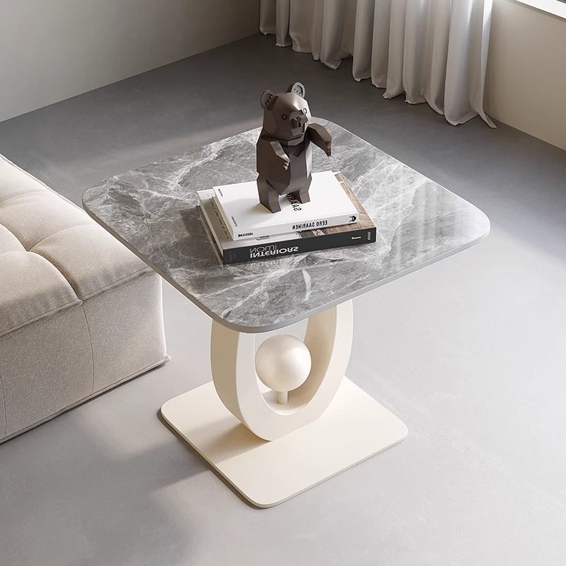 Slate Coffee Table Small Table Movable Sofa Side Table Living Room Balcony Square Round Table Bedside Table Storage Rack New Style