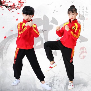 儿童武术练功服少儿功夫练武服风太极散打训练衣服运动套装风短袖