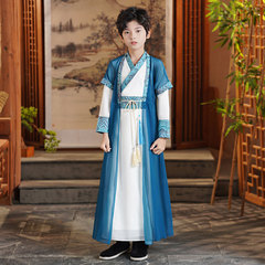 Children's Hanfu, boys' ancient costume, Chinese style Tang suit performance outfit, boys' Confucianism clothing, young master's outfit, drop shipping
