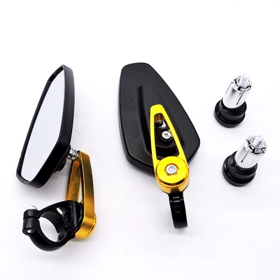 Motorcycle rearview mirror Handlebar Mirror Reflector Electric Vehicle - handlebar-rear-view-mirror-gold-white-glass