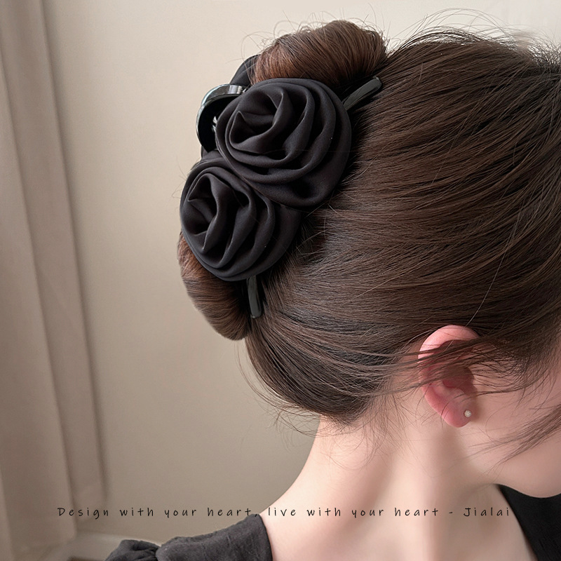 Flores rascar flores clip de cabello hembra cártamo rascar detrás del cerebro clip de pescado clip de cabello toque para el cabello