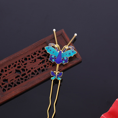 Spring Hanfu Hairpin joint Tentacle Smart Antiquity Hairdressing Hairpin Headdress butterfly