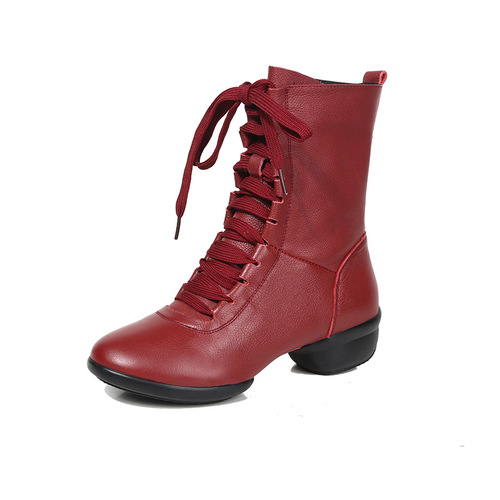  Adult Sailor Dance Shoes Women's Autumn and Winter Dance Shoes Boots Square Dance Shoes Four Seasons Soft Sole Dance Martin Boots