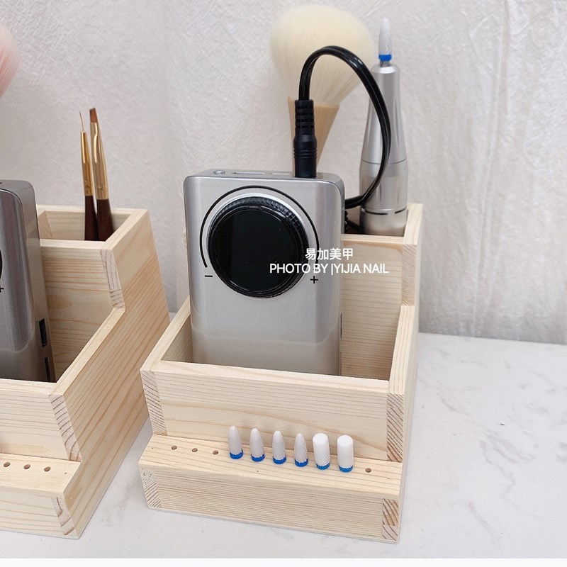 Máquina de pulido de uñas caja de almacenamiento de doble capa estilo simple registro titular de la pluma tienda de uñas herramientas especiales nuevo (tamaño pequeño)