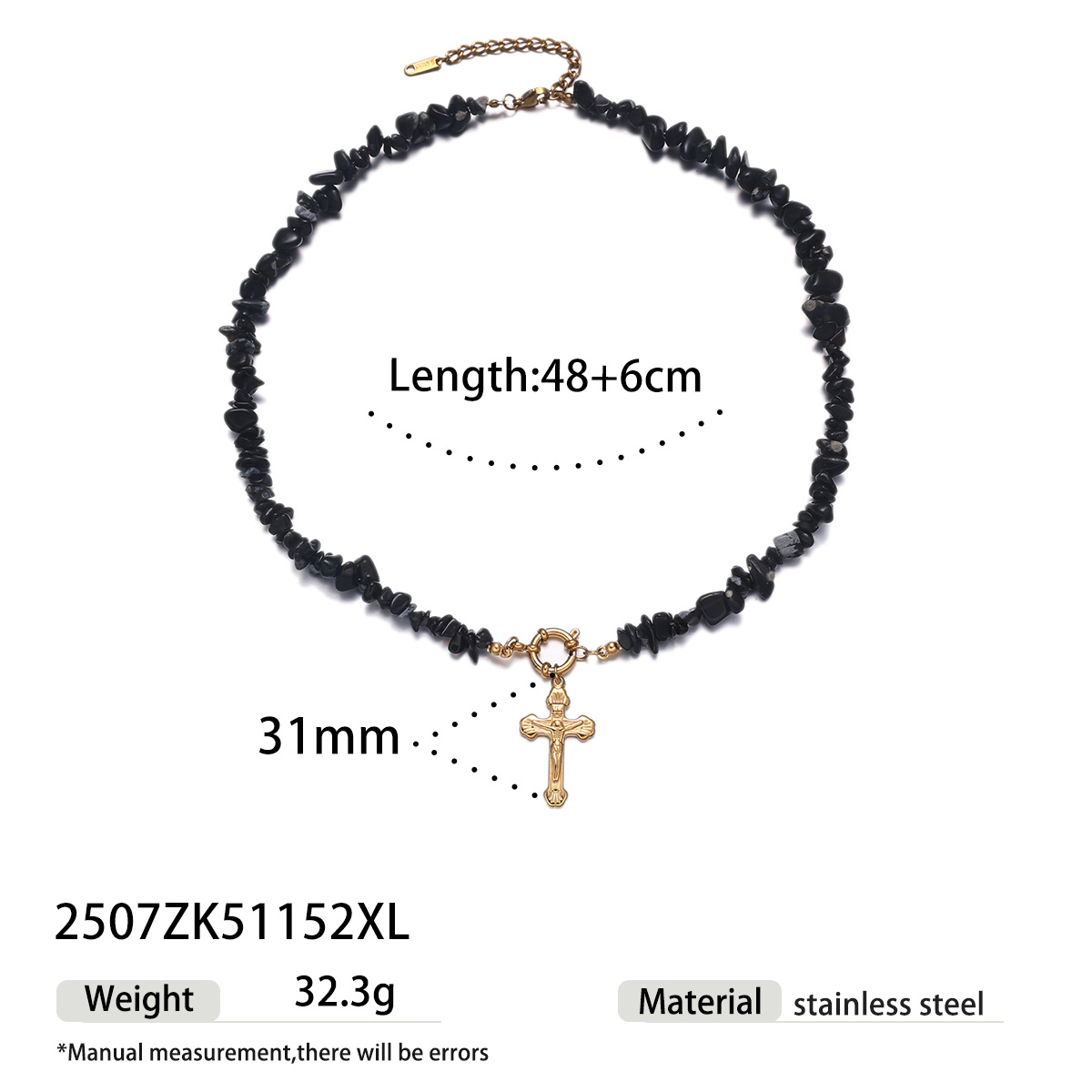 Collar de acero inoxidable de Tiana Europa y los Estados Unidos, piedra natural, colgante de acero de titanio, cadena de clavícula, joyería de venta caliente transfronteriza