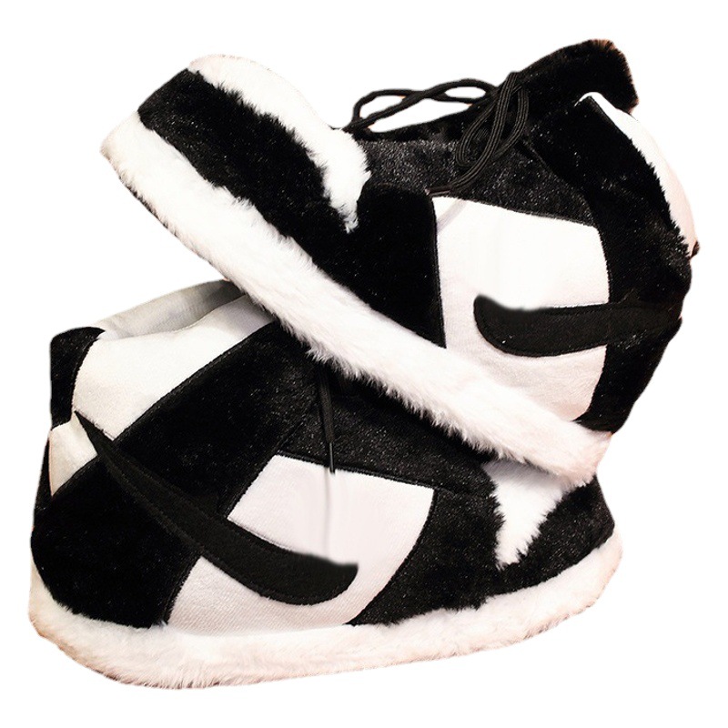 Invierno nuevas zapatillas calientes un cono grandes Zapatillas de algodón con gancho zapatos de algodón hogar artefacto suave talón engrosado zapatillas