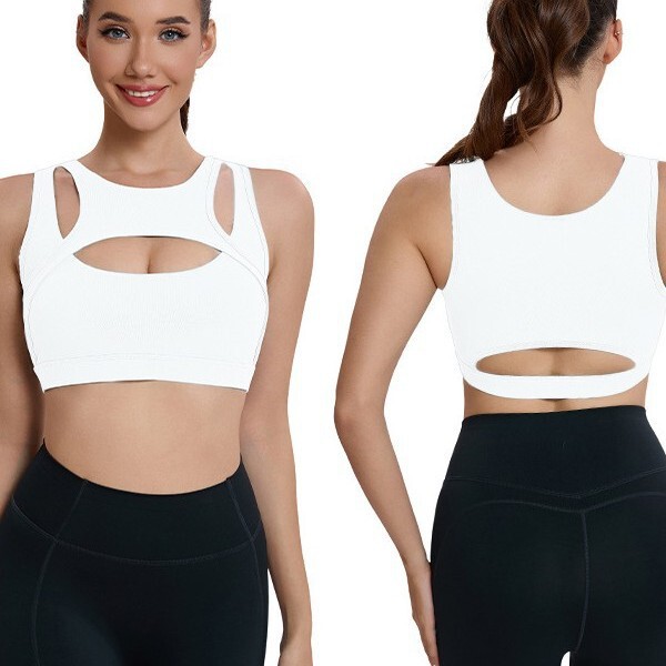 European and American style large bust shockproof sports bra for women, yoga bra, fitness shockproof sports vest, hollow-out yoga underwear European and American style large bust shockproof sports bra for women, yoga bra, fitness shockproof sports vest, hollow-out yoga underwear
