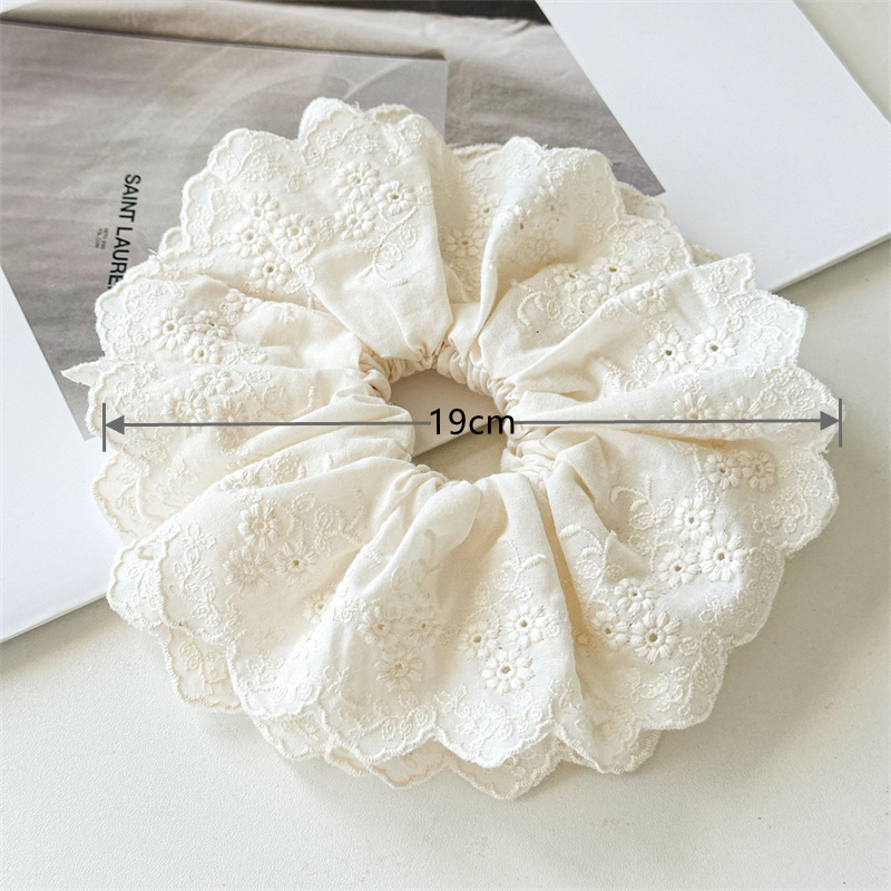 20g Weight Hair Tie Hair Accessories Type 1 Piece Quantity Holiday, Daily Occasion Solid Color Pattern Women's Gender Simple Style, Classic Style Style Super Fairy Internet Hot New Lace Large Intestine Ring Hair Ring Graceful And Fashionable Girl Top Cuft Boutique Hairware 5