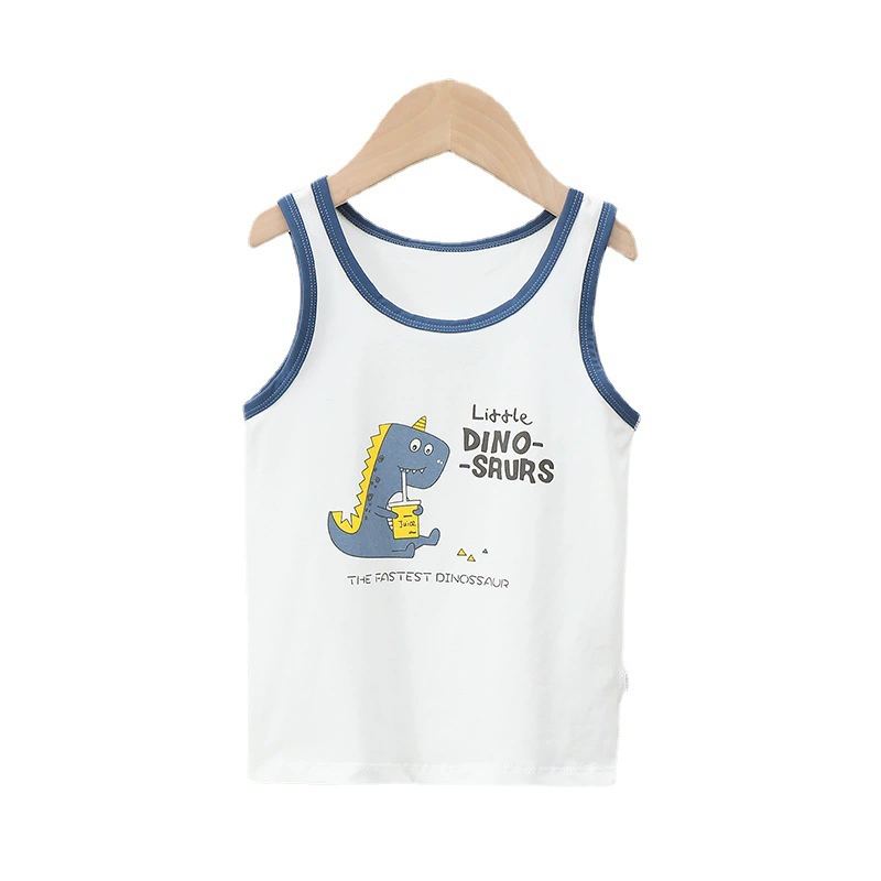 Children's summer cartoon cotton body-friendly soft T-shirt for boys sleevless
