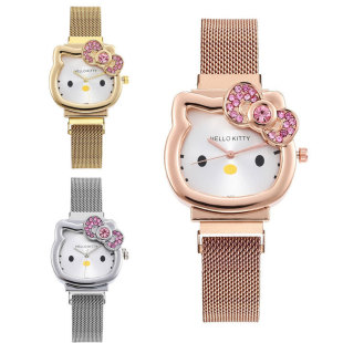 KT cat ladies watch diamond bowknot female watch cartoon magnet watch wholesale