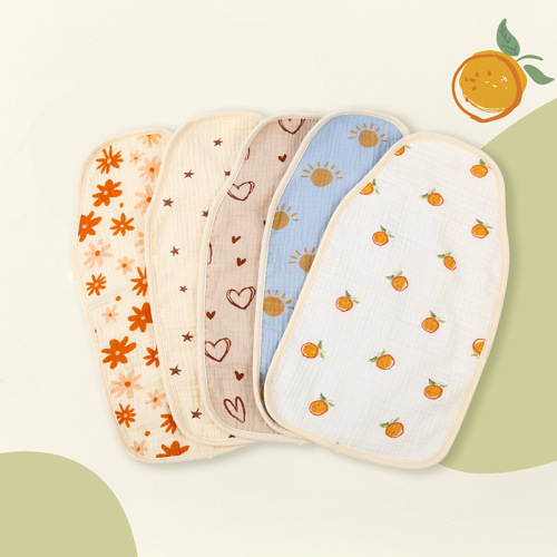 Baby sweat-absorbent towel pure cotton gauze back sweat towel male and female baby kindergarten mat sling absorbent cotton