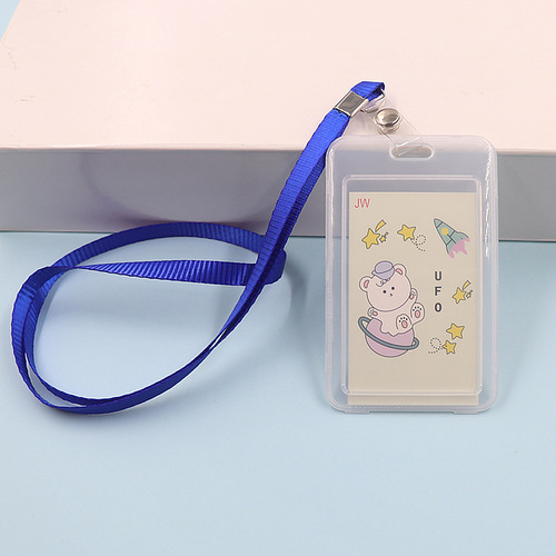 Student card holder with lanyard soft glue transparent kindergarten card holder bus card holder citizen health code card holder wholesale