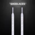 White ow letter reflective shoelaces