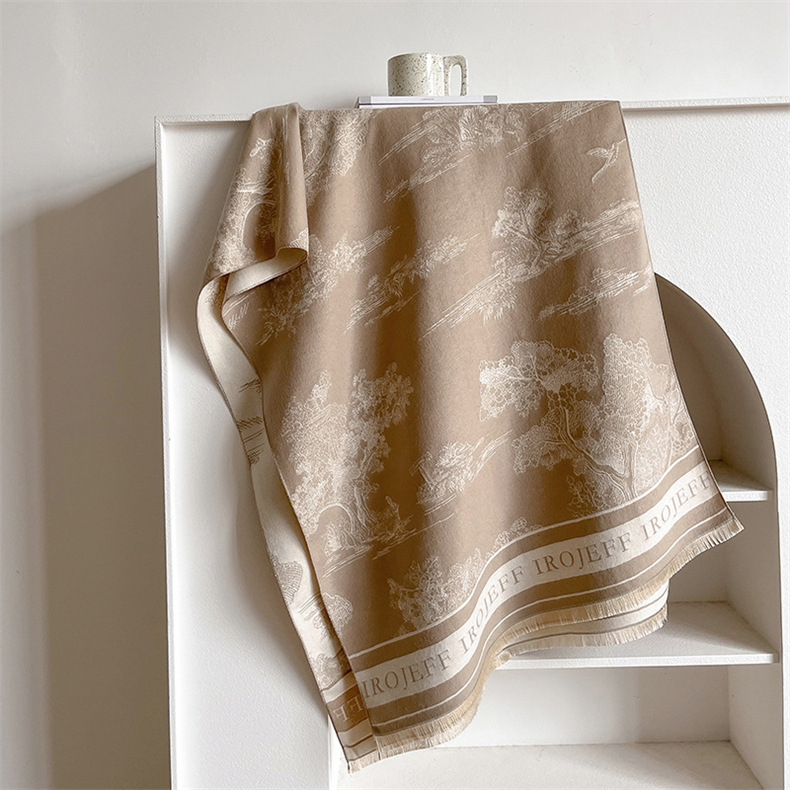 Nuovo Jacquard per Sciarpa Versatile, Scialle Caldo in Cashmere, Sciarpa in Stile Invernale_voghion.com