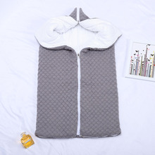 婴儿睡袋秋冬季盖毯保暖拉链款新生婴儿针织睡袋宝宝加厚防踢被