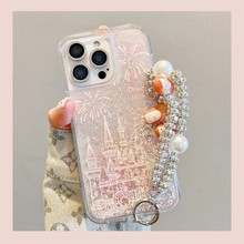 烟花城堡银色适用OPPOA5流沙壳5A6A防摔811手机壳 a57a96a97女生