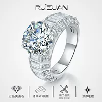 Серебряное кольцо S925, новинка 2024 года, европейские и американские ювелирные изделия, круглое кольцо с муассанитом 5 карат, инкрустированное муассанитом