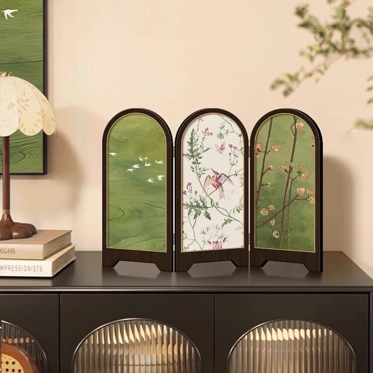 New Chinese-style green bird screen desktop ornament for entrance cabinet, tea table, home decoration, living room display piece, gift