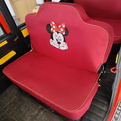 seat cushion cover, Electric car cushion - thickened-linen-red-full-set-for-front-and-back