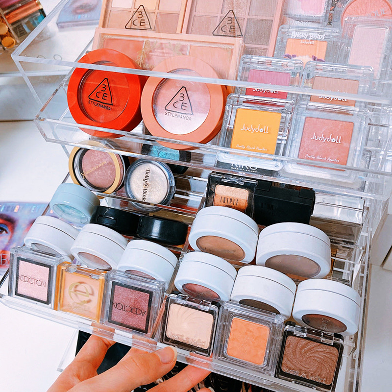 리틀 레드 북 같은 스타일 아이섀도우 파우더 팬케이크 블러셔 화장품 보관함 립스틱 데스크탑 방진 서랍형 수납 랙