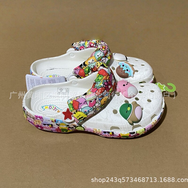 Cross2025 New Totoro Star Clogs Women's New Closed-Toe Slippers Thick-Soled Height-Increasing Original Beach Shoes