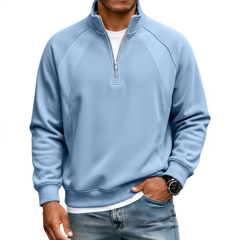 High-End Half-Zip Sweatshirt for Men, Spring, Autumn and Winter 2026, Casual Loose Trendy Brand Pullover Stand-Up Collar Base Layer Shirt High-End Half-Zip Sweatshirt for Men, Spring, Autumn and Winter 2026, Casual Loose Trendy Brand Pullover Stand-Up Collar Base Layer Shirt
