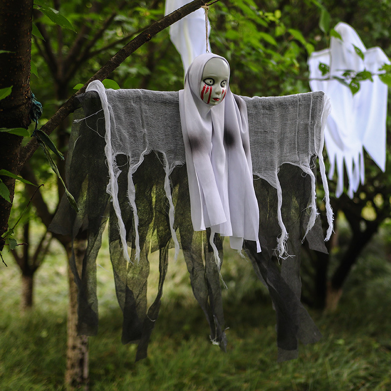 Decoración de Halloween colgando fantasma pulsera fantasma patio colgante horrores cráneo monjas fantasmas cortina de puerta fantasma atmósfera decoración props