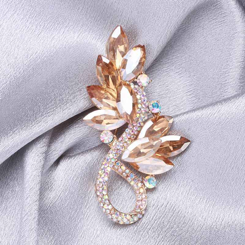 10g Weight Rhinestones Inlay Material Brooches Classification Anniversary, Business Occasion Alloy Material Flower Pattern Women's Gender Inlay Design Artistic Style Artistic Pin Flower Alloy Inlay Rhinestones Women's Brooches 3
