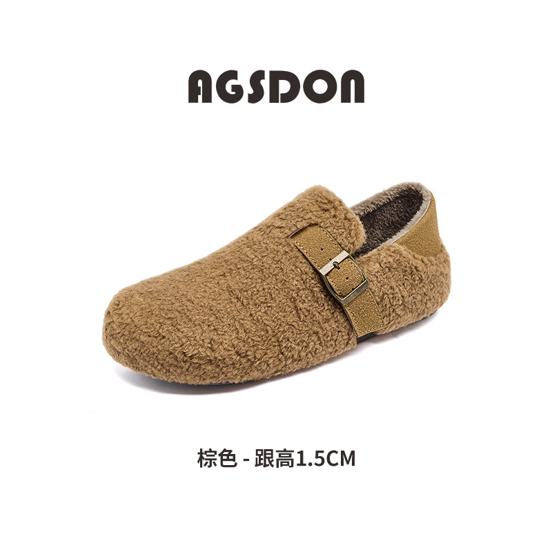 Zapatos de algodón de invierno 2025 nuevos zapatos de algodón plano de invierno incluidos zapatos de algodón dos zapatos de lana