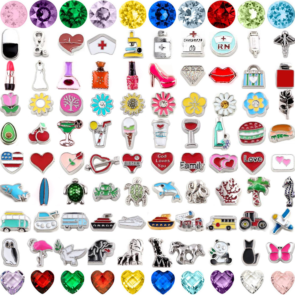 100混 DIY饰品 魅力模块手链配件DIY贴片 Floating charms locket