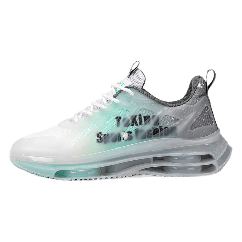 Cojín de aire doble zapatos de hombre a juego otoño nuevos deportes zapatos de correr casuales volando malla tejida superficie transpirable amortiguador papá zapatos de moda