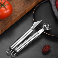 Stainless steel fruit scoop carving knife, chef fruit carving and slicing tool, fruit segmenting and scooping gadget, ice cream fruit ball scoop