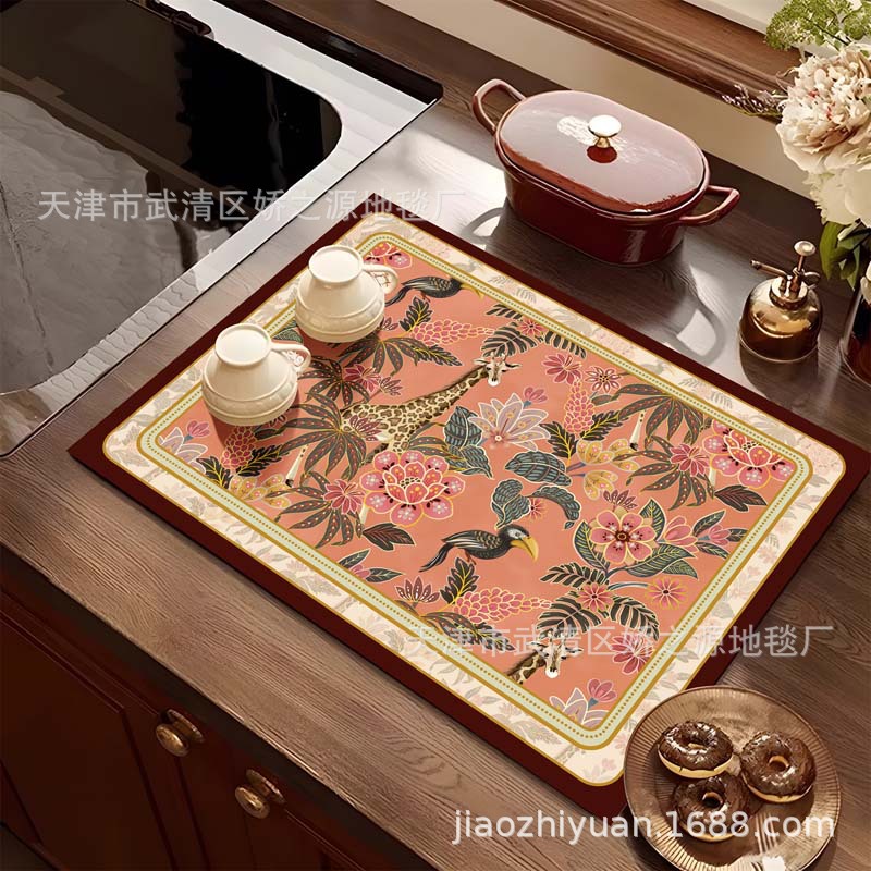 Almohadilla de drenaje transfronteriza, lodo de diatomeas, fácil de cuidar, almohadilla absorbente, encimera de escritorio de cocina, almohadilla de aislamiento antiescaldado, suministro directo de fábrica