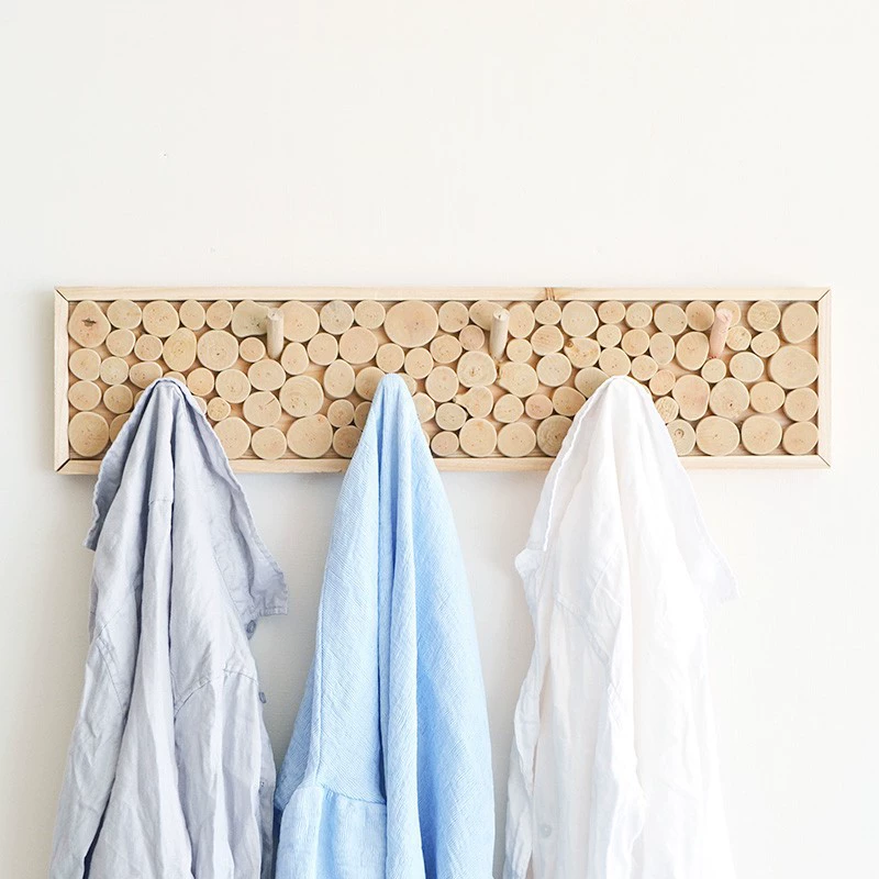 居慢生活 Handmade Household solid wood Nordic Hook Living Room Porch Hat Hook Hook Wall Hanging Door Hook Hook Creative