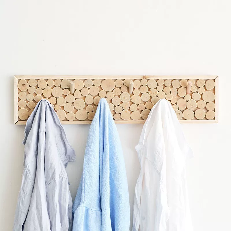 居慢生活 Handmade Household solid wood Nordic Hook Living Room Porch Hat Hook Hook Wall Hanging Door Hook Hook Creative