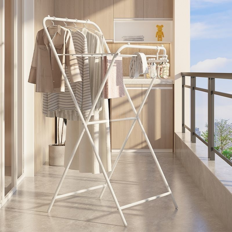 Folding Clothes Drying Rack Balcony Clothes Drying Rack Household Clothes Rack Floor-Standing Heater Small Drying Clothes Rack Zhejiang