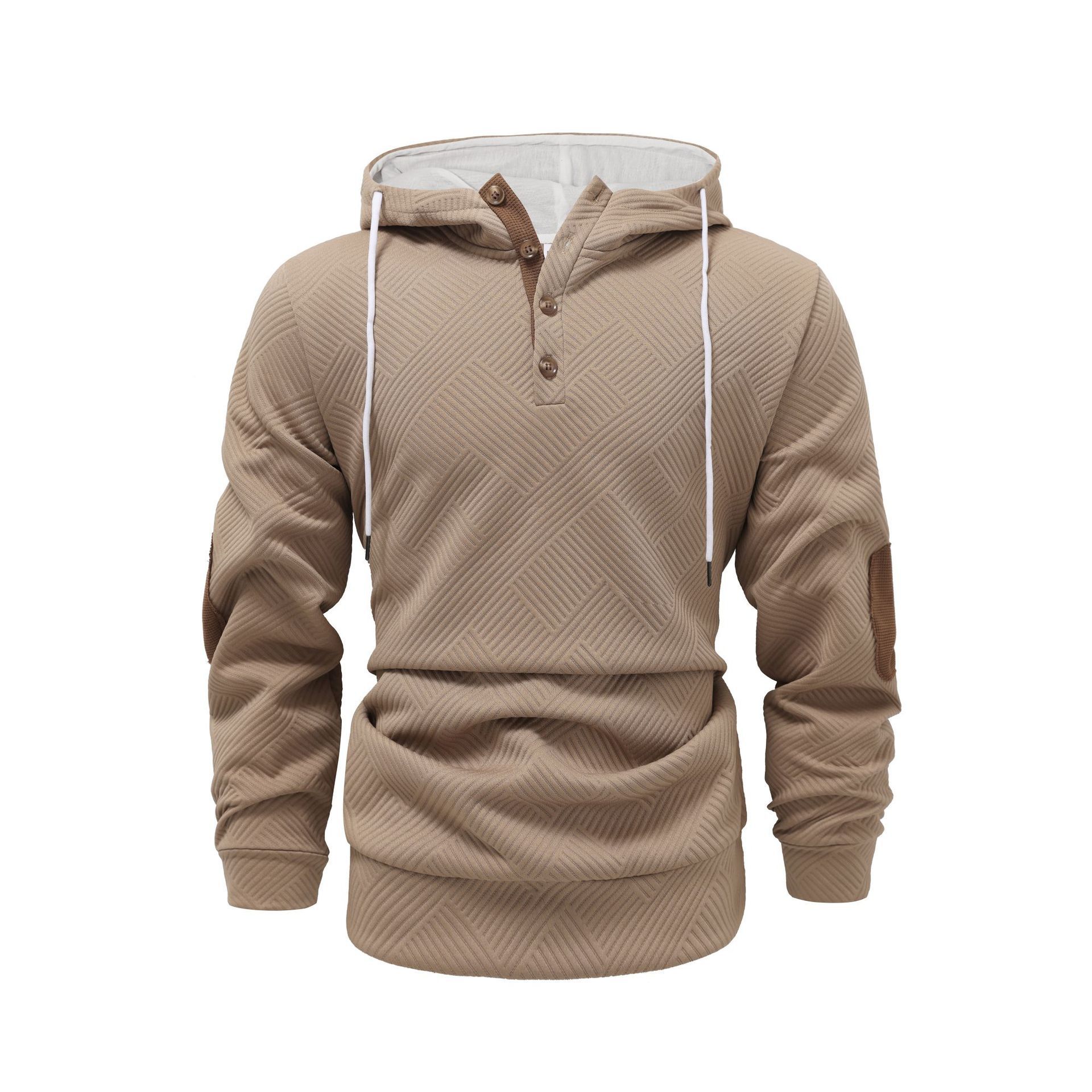 Otoño y invierno nuevo transfronterizo Europa y América Amazon hombre Jacquard con sombrero de color sólido suelto chaqueta deportiva casual