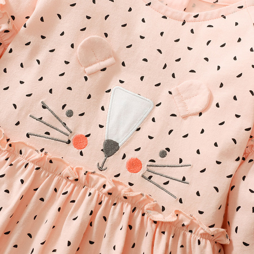 Little maven new European and American children's dress autumn long-sleeved children's princess dress pure cotton casual children's dress