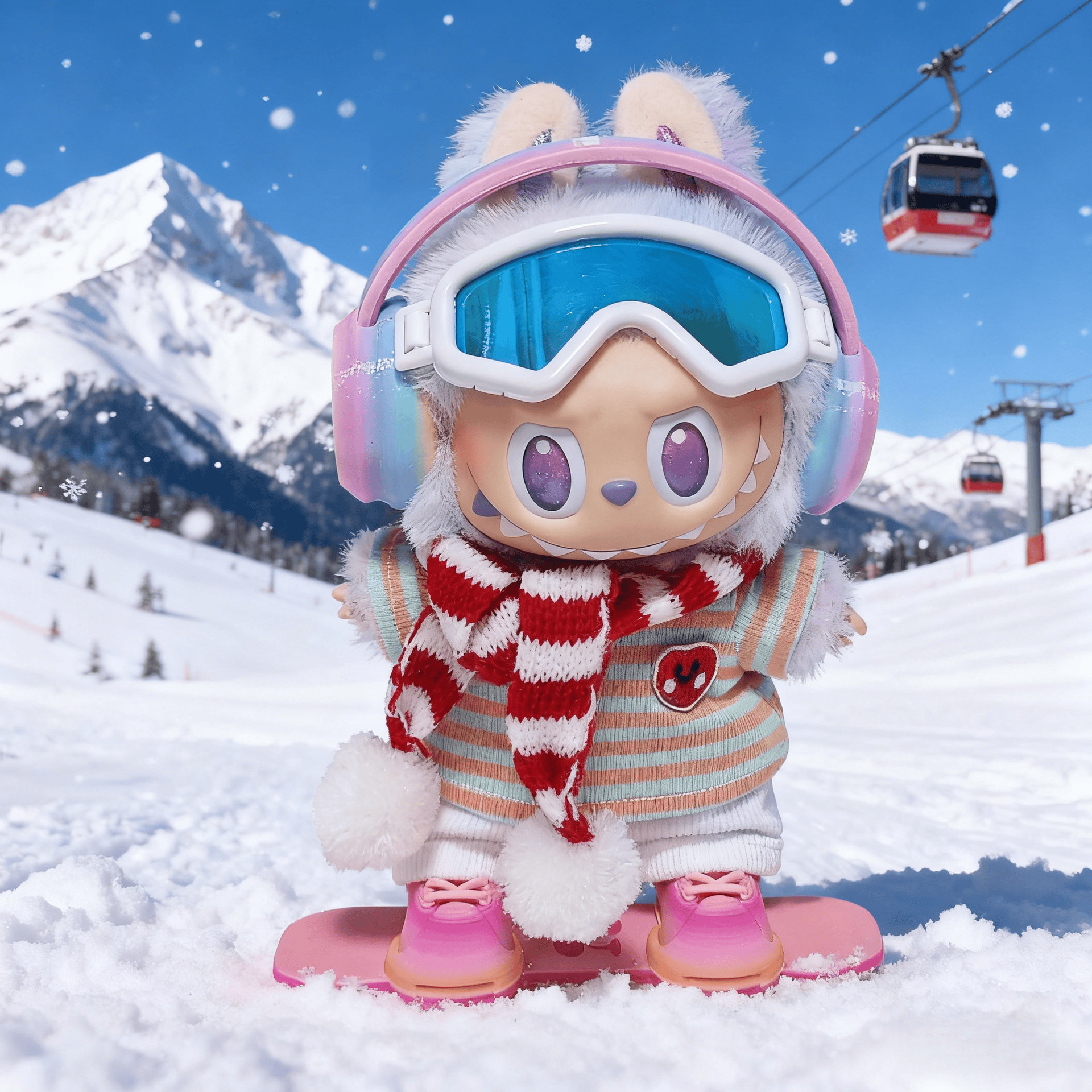 Only Baby Clothes] Labubu Doll 17cm Standing Baby Clothes Snow Ski Handsome Sports Suit