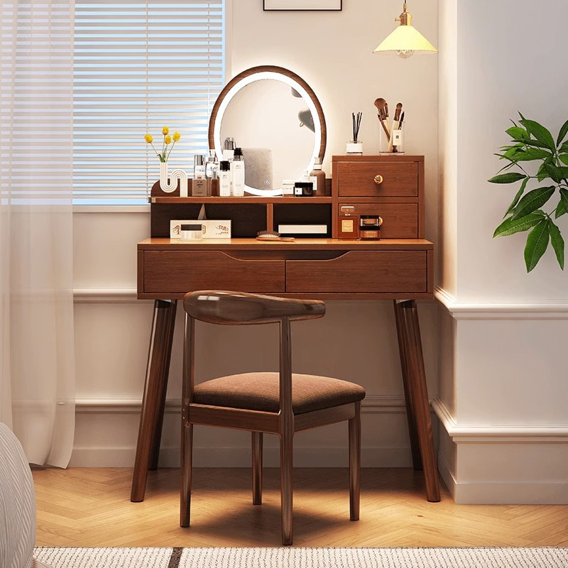 梳妆台卧室现代简约新中式轻奢小户型收纳柜一体化妆桌镜网红家具