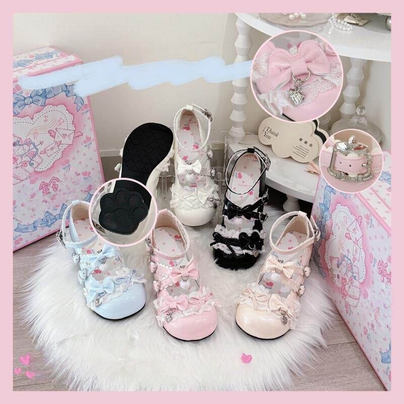 Mary Jane Shoes, Palace-Style Sweet and Cute Lolita Shoes, Low-Heeled Leather Shoes, Girl Princess Shoes