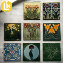 英法式珐琅花砖手工厨房卫生间小红书阳台玄关复古亮面凹凸墙砖