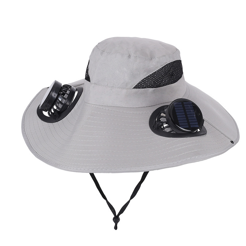 Fisherman Double Fan Hat-Light Gray