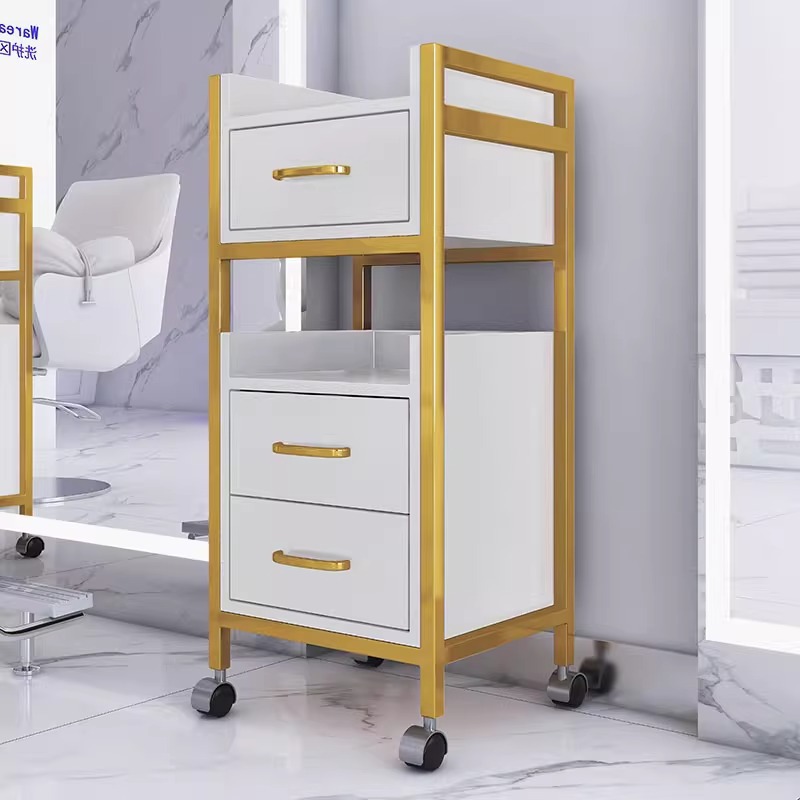 Nuevo gabinete de peluquería de salón de peluquería carro de herramientas de estante de herramientas de mesa de carro de peluquería pequeño gabinete