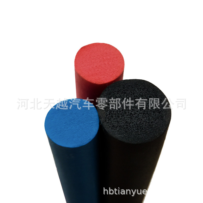 三元乙丙圆形海绵密封胶条彩色发泡圆棒橡胶条O型圆棍缝隙密封条