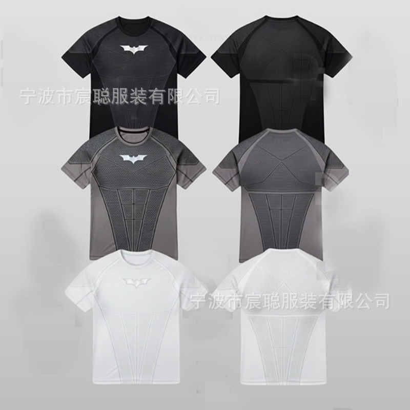 American Young Bat Series Fitness Tight Short-Sleeved Men's Muscle-Showing Slim Quick-Drying Breathable T-Shirt Sweatshirt American Young Bat Series Fitness Tight Short-Sleeved Men's Muscle-Showing Slim Quick-Drying Breathable T-Shirt Sweatshirt