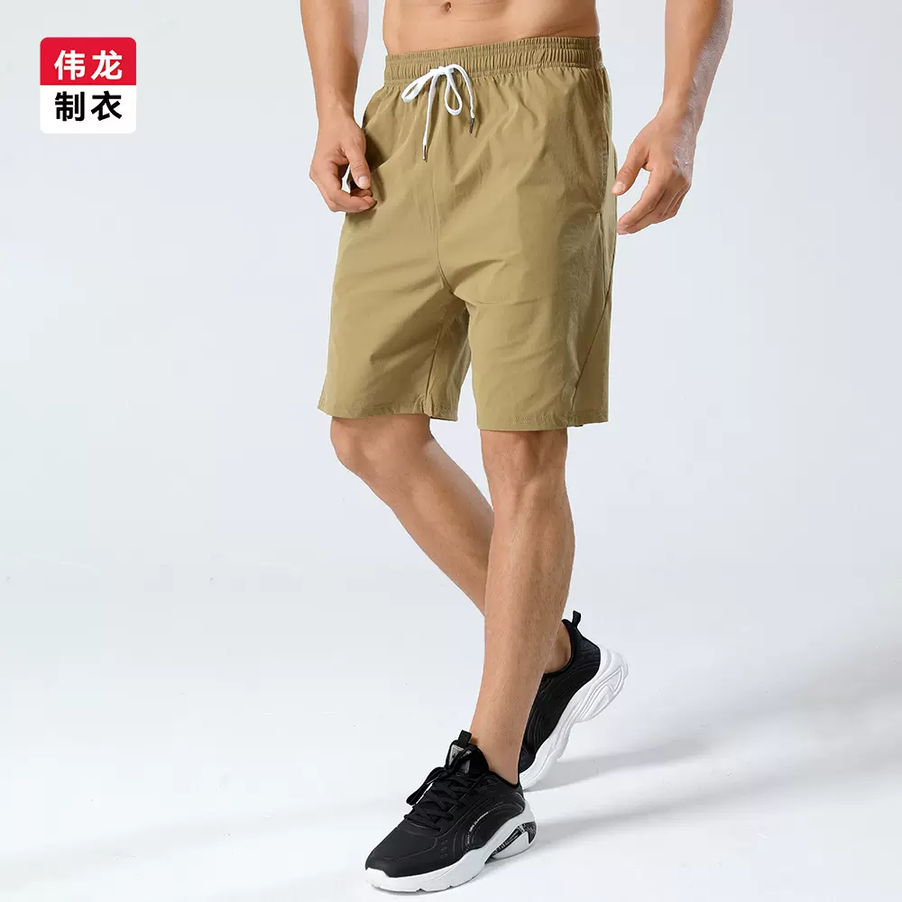 运动弹力短裤男式冰丝凉感薄款五分裤夏季新款潮流宽松跑步沙滩裤