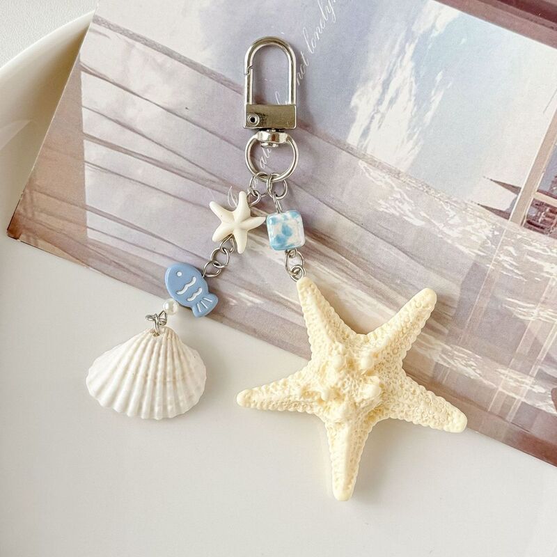 创意海洋系列海洋贝壳海星钥匙扣挂件书包挂件手机链情侣挂饰礼物|undefined