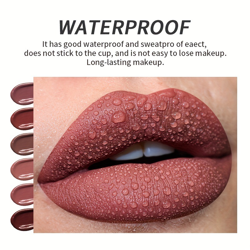 USHAS Amazon 6 colores líquidos transfronterizos lápiz labial esmalte de labios, lápiz labial de mujer, lápiz labial sin taza de lápiz labial mate