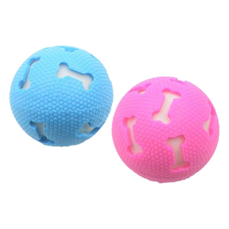Juguete de perro transfronterizo bola elástica hueso hueco bola luminosa 7,5 cm resistente a los mordiscos TPR juguete para mascotas suministro directo de fábrica image 1